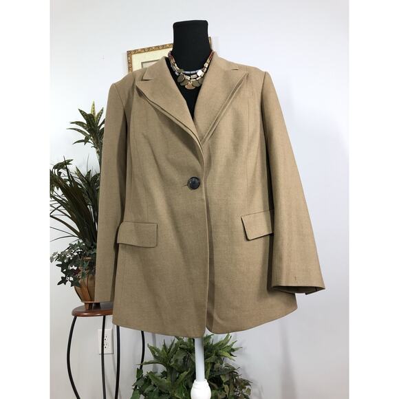 Lafayette 148 Blazer 14 Blue 97% Wool Lined Long Sleeve Mob Wife Office Siren - Picture 6 of 10